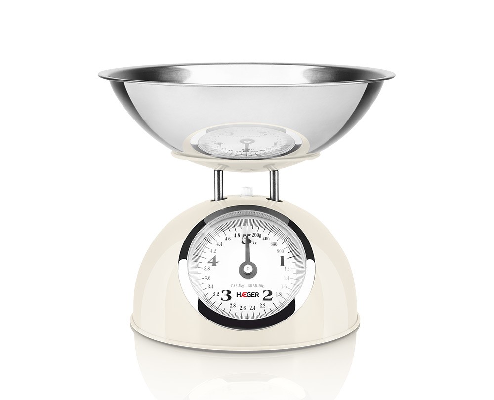 Balança de Cozinha Mecânica HAEGER Pastel Cream – 5kg, 20g KS-CME.009A